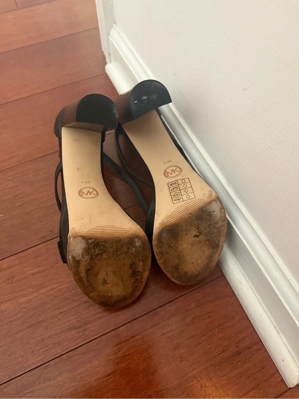 Michael Kors Black Leather Strappy Platform Heels